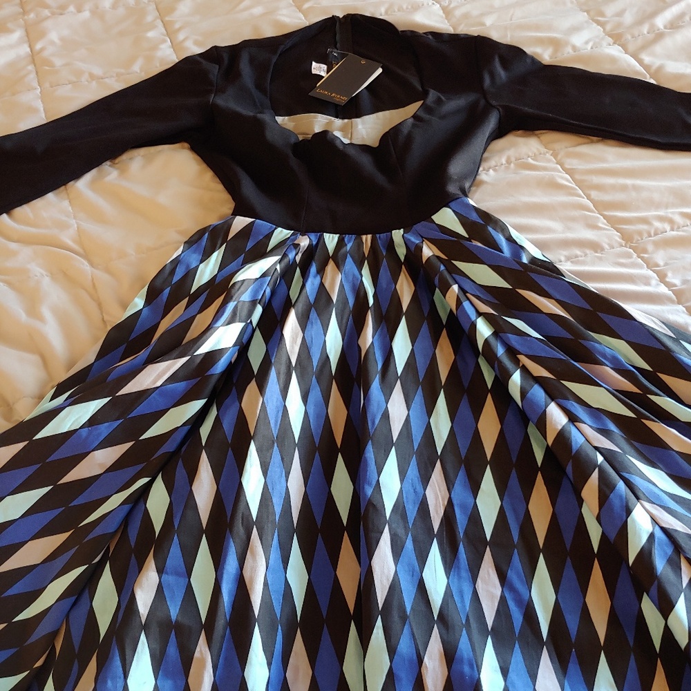 Pinup Girl Clothing Blue House Harlequin Dress